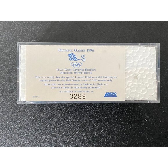Vintage Lledo DG59 Bedford 30 cwt Truck 1948 London Olympic Games diecast NEW - Picture 10 of 16